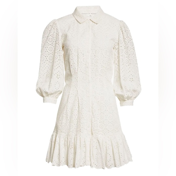 Veronica Beard Dresses & Skirts - Veronica Beard White Eyelet Button-Up Dress White Kylan